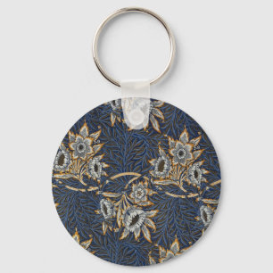 Porte-clés Tulipe Saules Motif Bleu Floral de William Morris