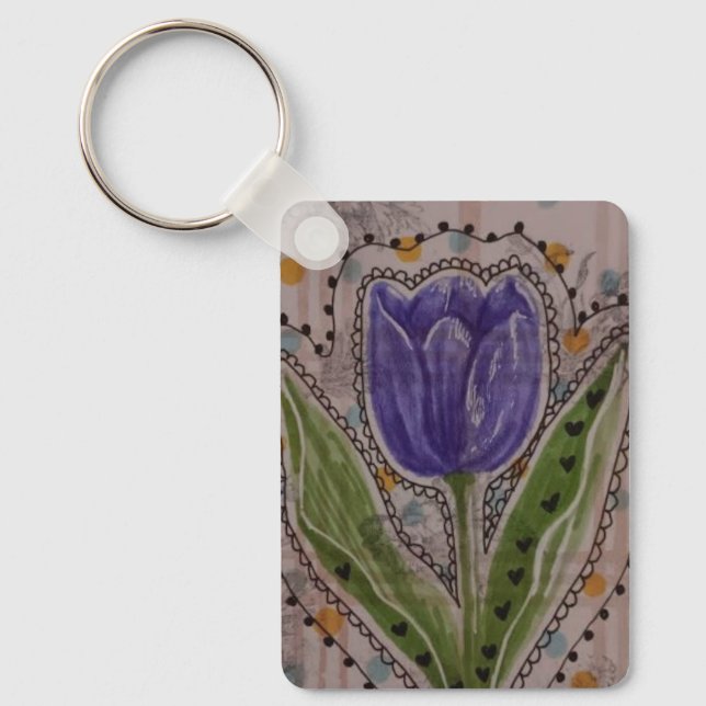 Porte-clés Tulipe Violette (Recto)