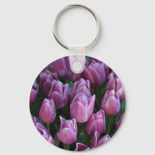 Porte-clés Tulipes à ressort pourpre