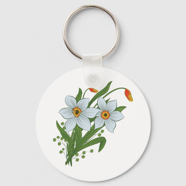 Porte-clés Tulipes et jonquilles Fleurs (Recto)