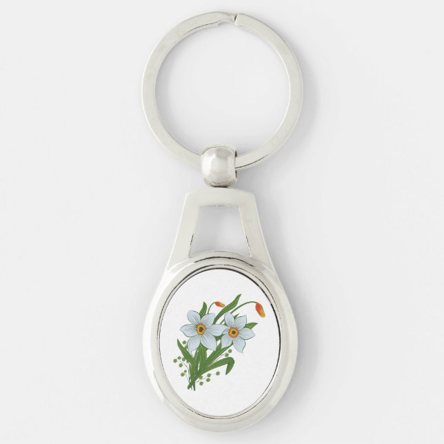 Porte-clés Tulipes et jonquilles Fleurs (Devant)
