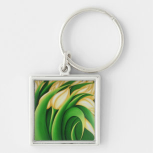 Porte-clés Tulipes jaunes lumineuses stylisées