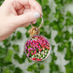 Porte-clés Tulipes roses rouges et blanches du Mont Vernon
