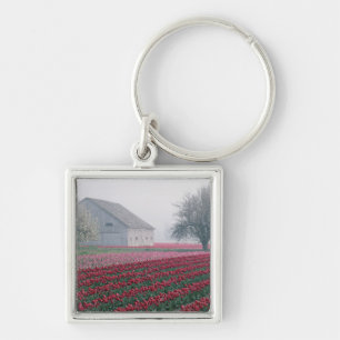 Porte-clés Tulipes rouges et roses saluent la journée dans un