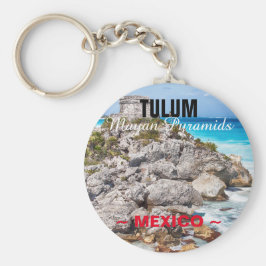 Porte-clés Tulum Mayan Pyramides Mexique Porte - clé Bouton