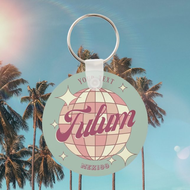Porte-clés Tulum Mexico Retro accessoire souvenir vacances (Créateur téléchargé)