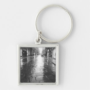 Porte-clés Turin Italie, Rue humide Soir