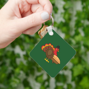 Porte-clés Turquie mignonne avec tarte Citrouille Thanksgivin