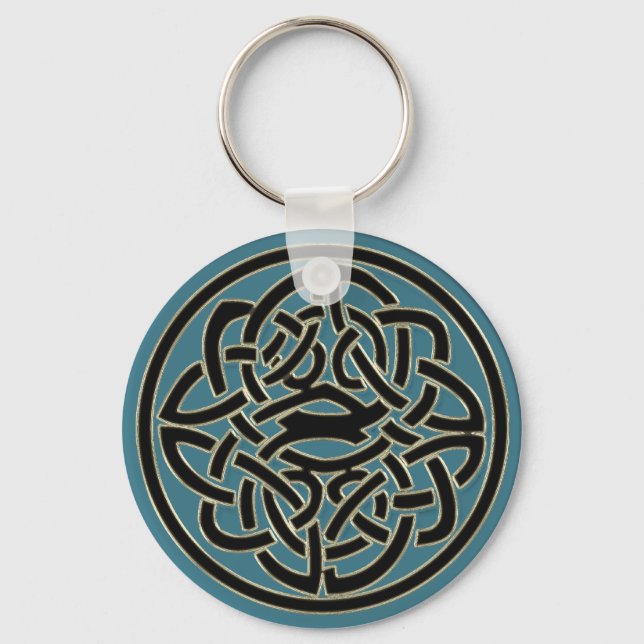 Porte-clés Turquoise Black Gold Metal Celtic Knot Porte - clé (Recto)