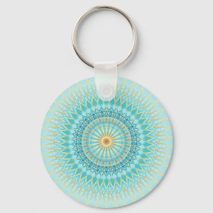 Porte-clés Turquoise Gold Boho Mandala