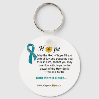 Porte-clés Turquoise Ruban espoir du cancer de l'ovaire