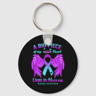 Porte-clés Turquoise Violet Ruban Angle de l'aile Suicide Me