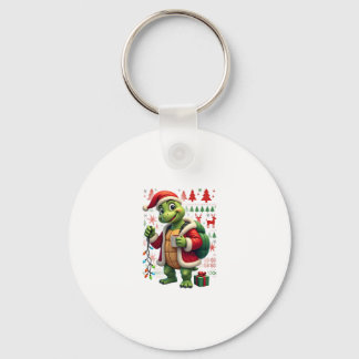 Porte-clés Turtle Xmas Lights Ugly Santa Turtle Christmas Tan