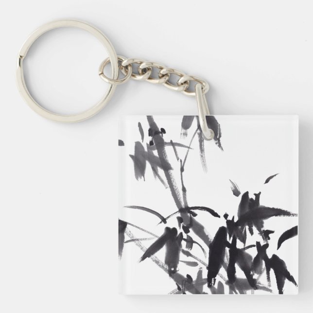 Porte-clés Tuschekunst chinois en bambou (Devant)