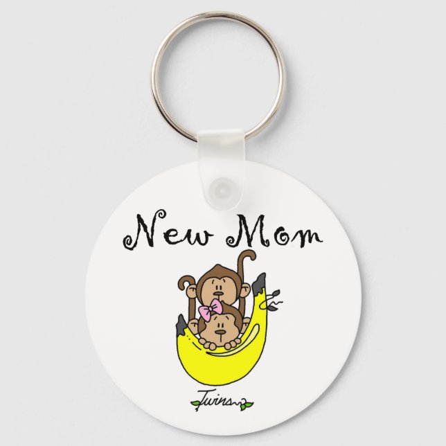 Porte-clés Twin Boy and Girl New Mom Tshirts (Recto)