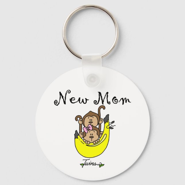 Porte-clés Twin Boy and Girl New Mom Tshirts (Recto)