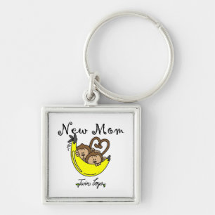 Porte-clés Twin Boys New Mom Cadeaux