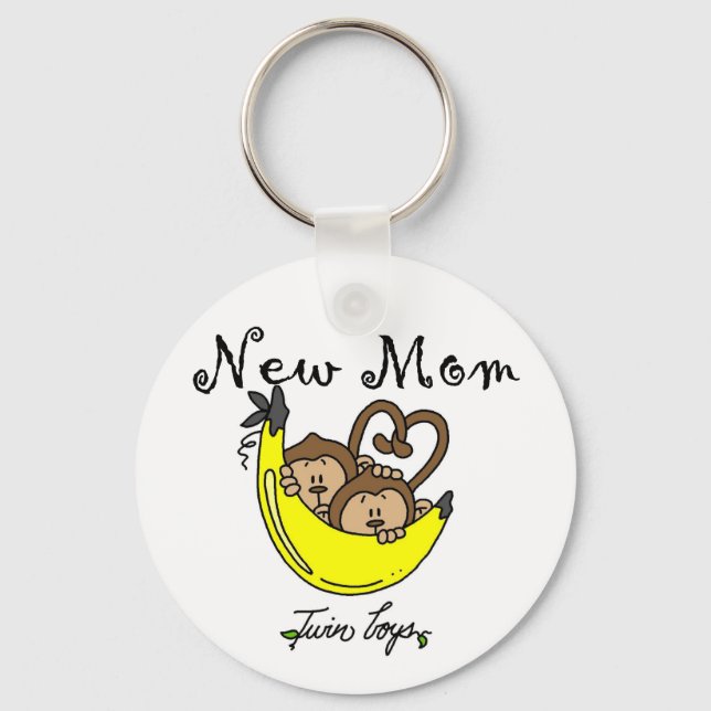 Porte-clés Twin Boys New Mom Tshirts et cadeaux (Recto)