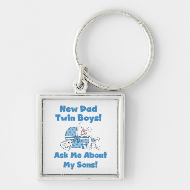 Porte-clés Twin Boys New Papa Cadeaux (Devant)