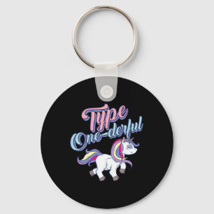 Porte-clés Type One-derful Licorne Diabétique Fun Cadeau
