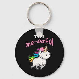Porte-clés Type Onederful Diabetes Sensibilisation Unicorne