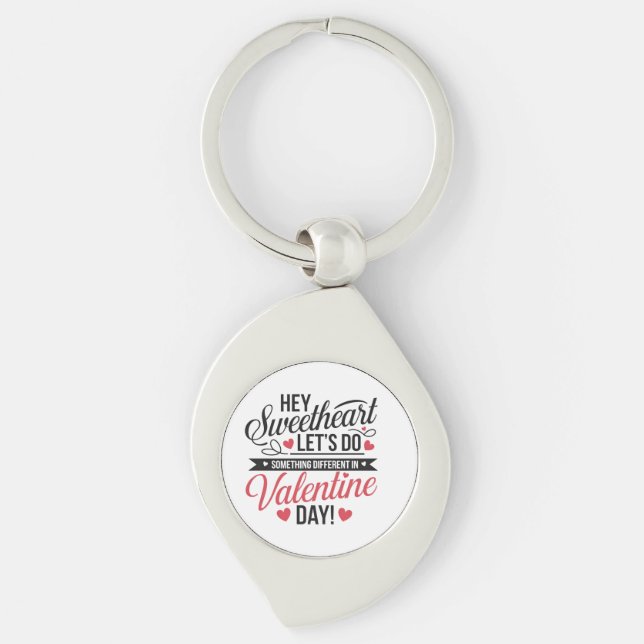 Porte-clés Typhographie romantique design Saint Valentin (Devant)