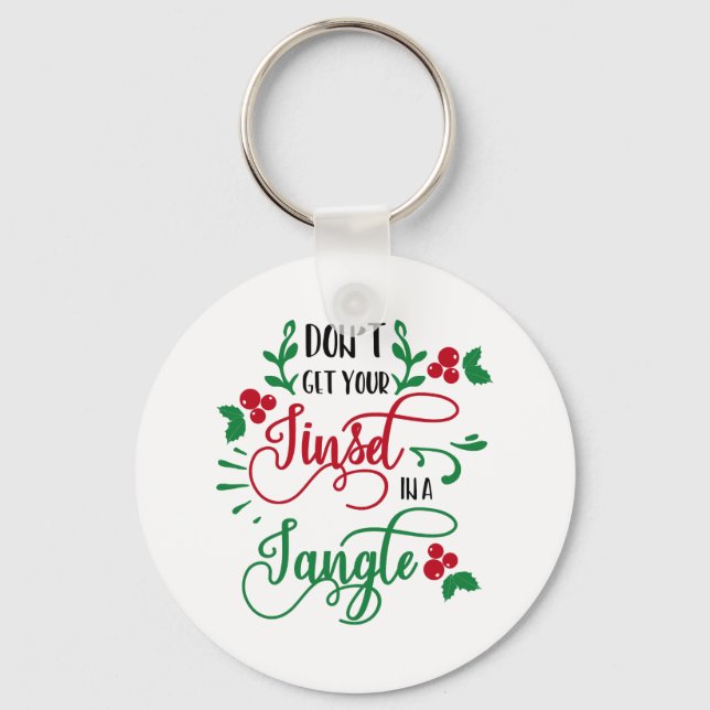 Porte-clés Typographie amusante Noël (Recto)