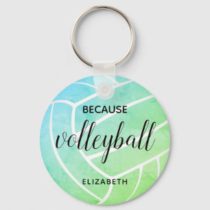 Porte-clés typographie féminine mignonne parce que volley-bal