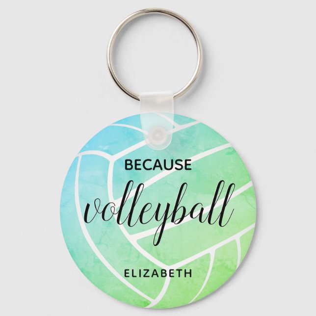 Porte-clés typographie féminine mignonne parce que volley-bal (Recto)