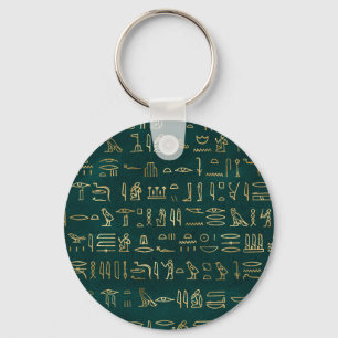Porte-clés Typographie hiéroglyphes égyptiens dorés Egypte