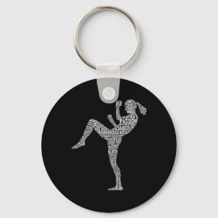 Porte-clés Typographie Kickboxer - Arts martiaux mixtes de ki