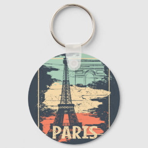 Porte-clés Typographie parisienne : affiche Eiffel abstraite.