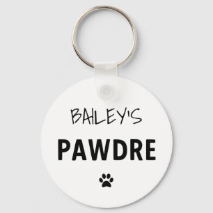 Porte-clés Typographie Pawdre personnalisée Chien papa Nouvea