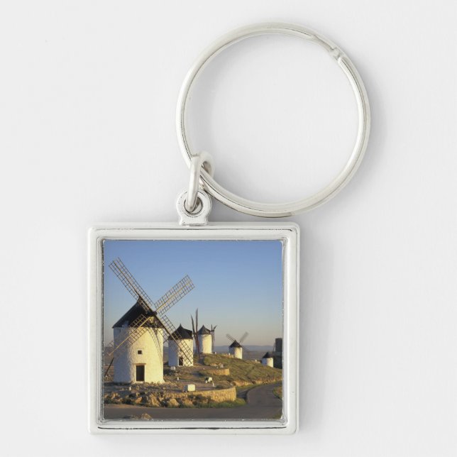 Porte-clés UE, Espagne, La Mancha, Consuegra. Moulins à vent  (Devant)