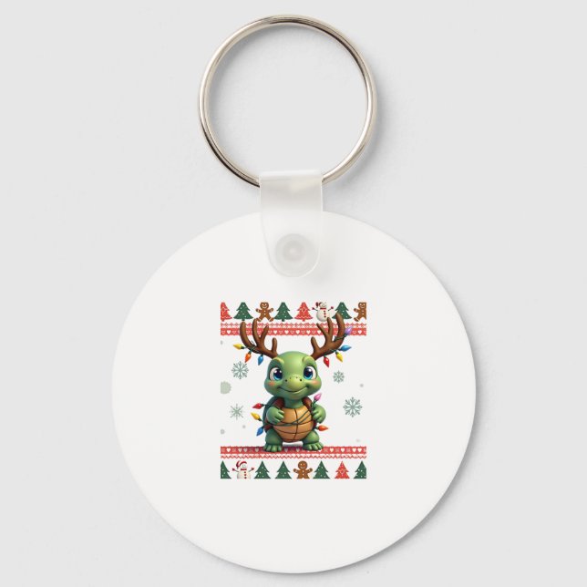Porte-clés Ugly Xmas Sweater Style Lighting Turtle Christmas  (Recto)
