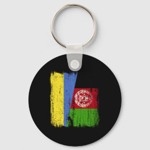 Porte-clés Ukraine Afghanistan Demi-Drapeau Ukrainien Afghane