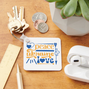 Porte-clés Ukraine Carte couleurs ukrainienne