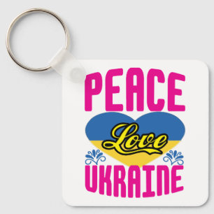 Porte-clés Ukraine Drapeau couleurs amour paix