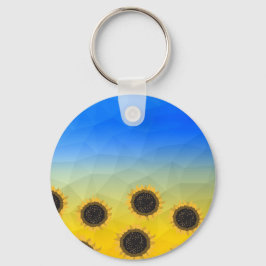 Porte-clés Ukraine jaune bleu géométrie maillage motif Fleurs