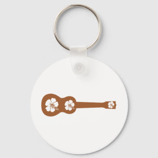 Porte-clés ukulele et hibiscus aloha fleur