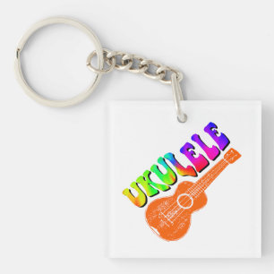 Porte-clés Ukulele Tie Dye Texte Super Art