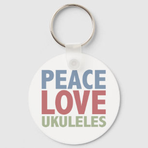 Porte-clés Ukulélés d'amour de paix