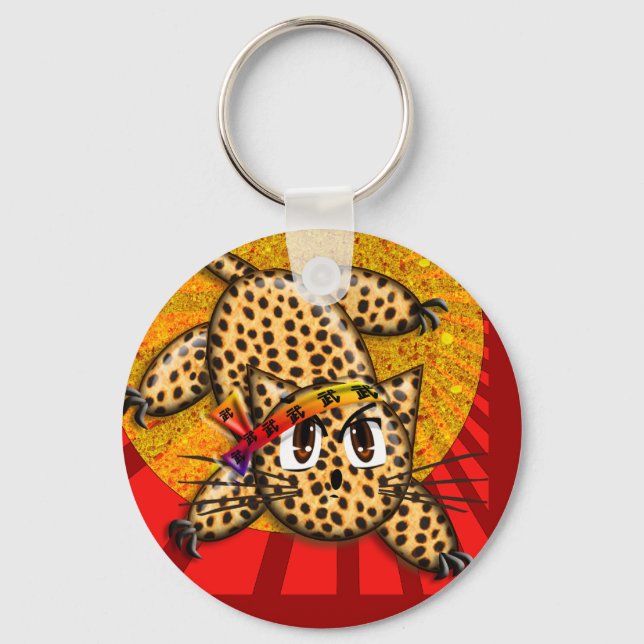 Porte-clés Ultra mignon Anime Leopard Kitty Rainbow Head Band (Recto)