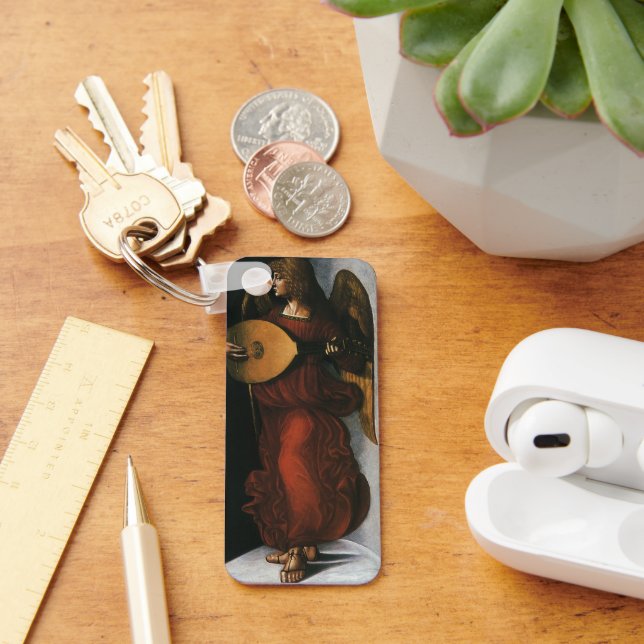Porte-clés Un ange en rouge avec un luth de Léonard de Vinci (Bureau)