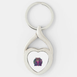 Porte-clés Un chat et un hibou 