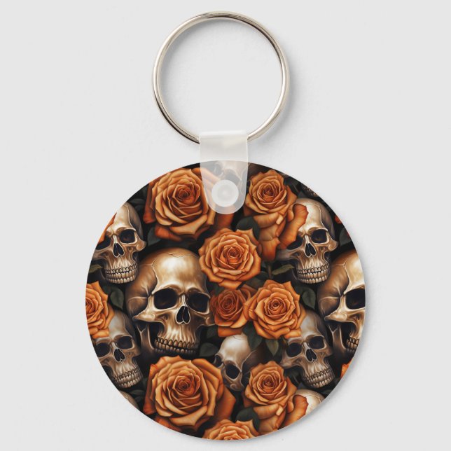 Porte-clés Un crâne et une série Rose 9 (Recto)