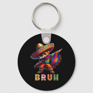Porte-clés Un garçon mexicain Dabbing Poncho Cinco De Mayo Fu
