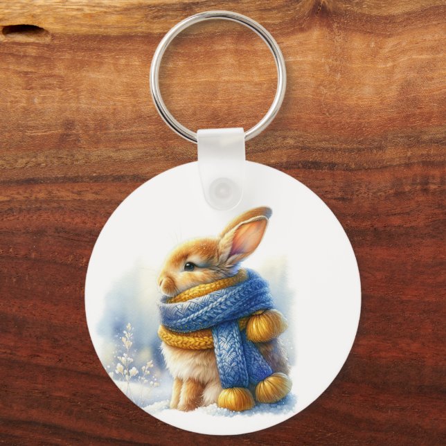 Porte-clés Un Hiver Cosy Souhaite À Un Lapin Spécial (Verso)