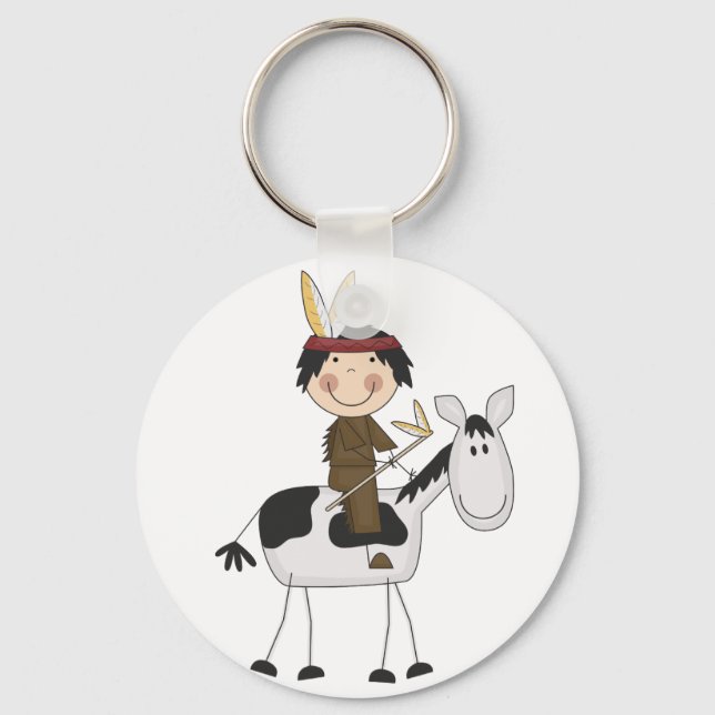 Porte-clés Un Indien en Cheval Tshirts et cadeaux (Recto)