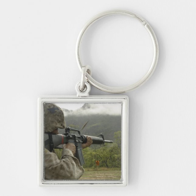 Porte-clés Un Marine effectue des exercices (Devant)